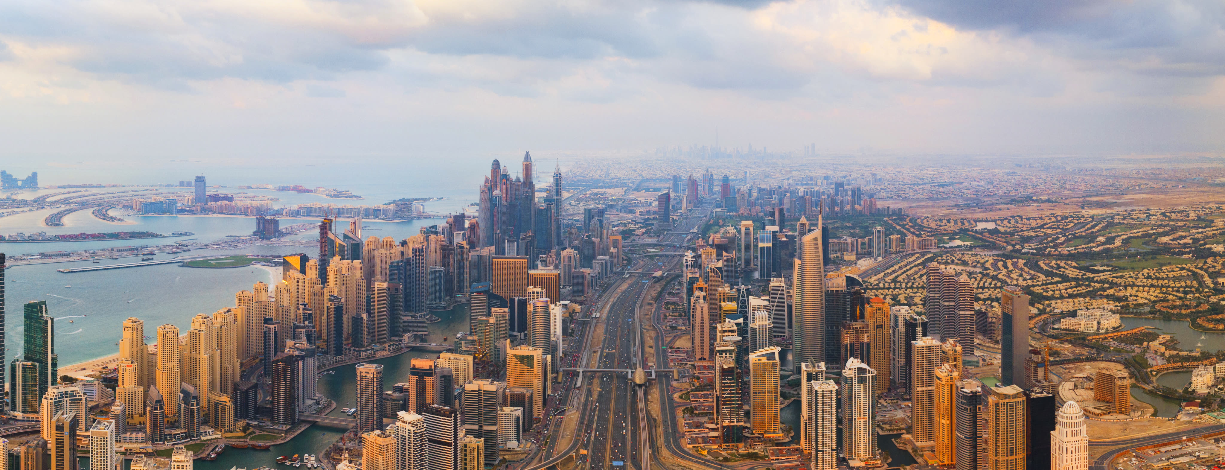 Dubai skyline at dusk